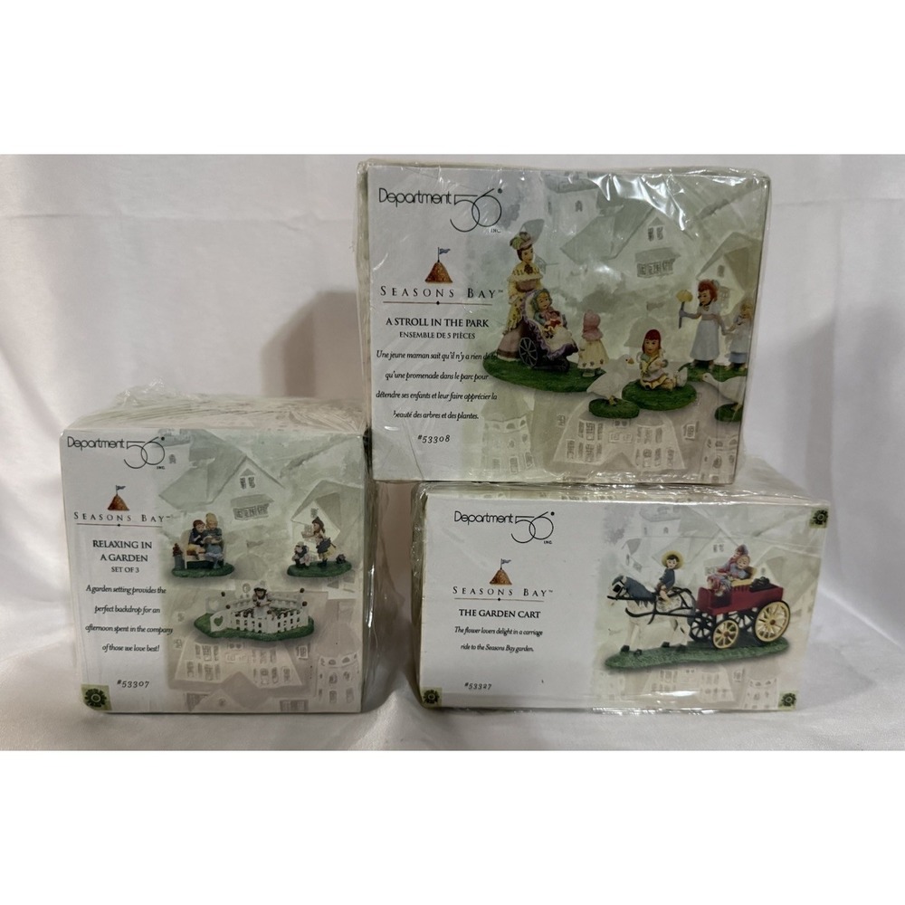Department 56 Seasons Bay Garden Figurine Lot 53307 53308 53327 Sealed